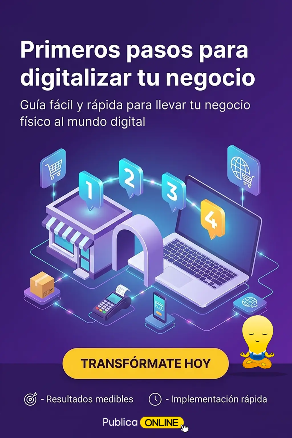 Portada del ebook gratuito Primeros pasos para digitalizar tu negocio de PublicaOnline
